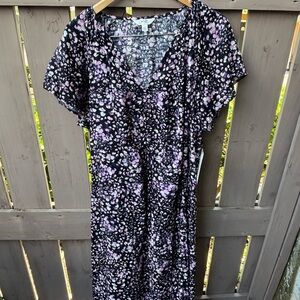 🎉NWT Terra & Sky Black and Pink Floral Dress